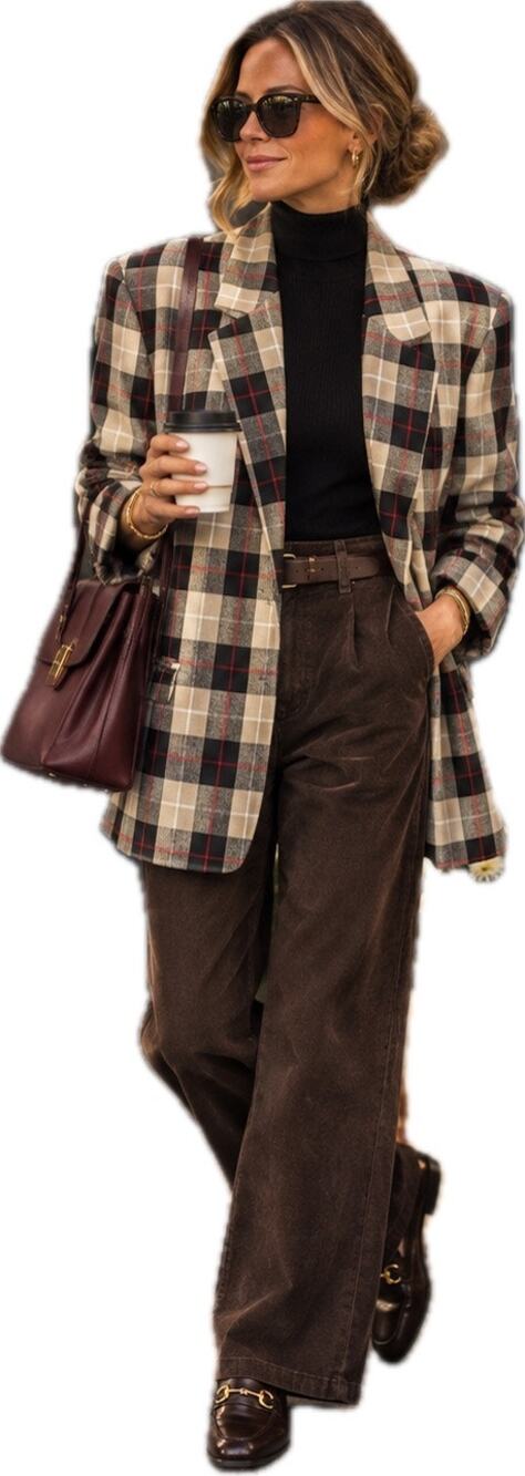 Vintage 90s Sag Harbor Plaid Blazer Women's 14 Beige Black Red Oversized NWT